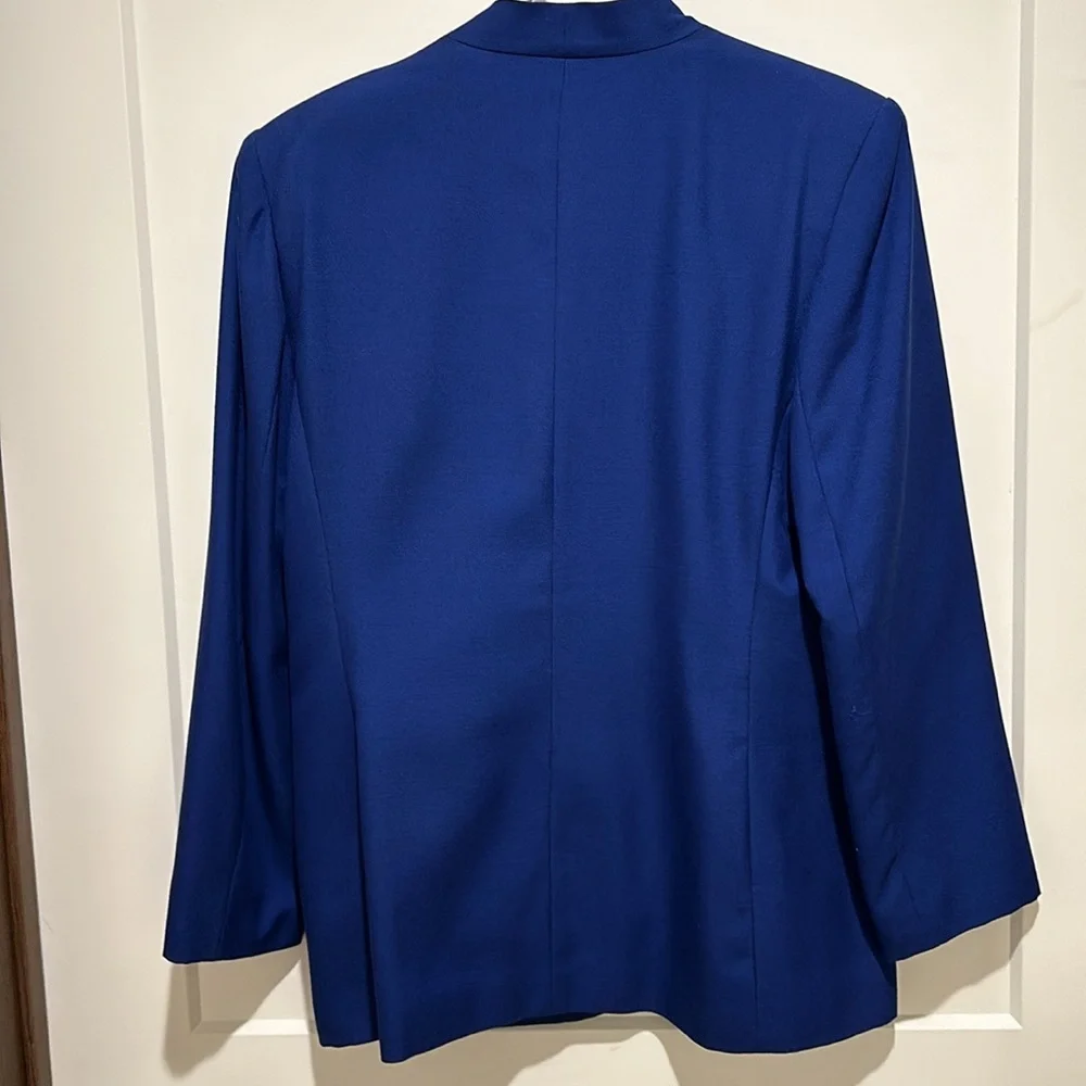 Le Suit, size 14, cobalt blue blazer and matching skirt